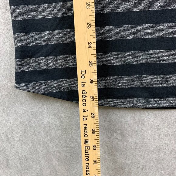 Lululemon Mens Pullover Large Black Gray Striped 1/4 Zip Lightweight Performance - Picture 4 of 6